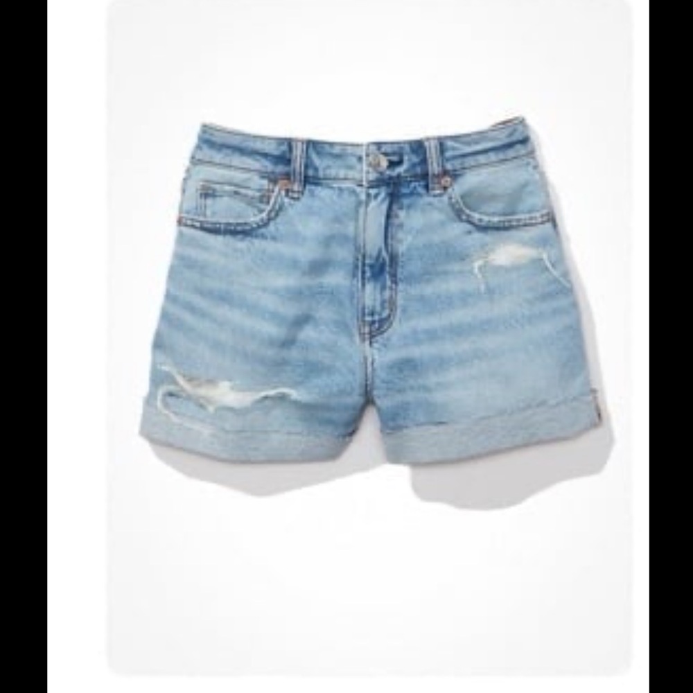 AE STRIGID DENIM MOM SHORT
